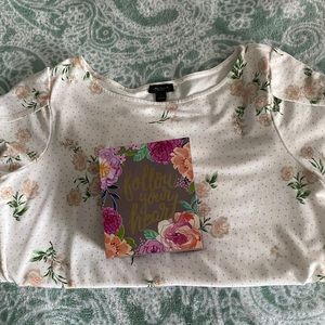 Ann Taylor Factory Tulip-Sleeved Floral Shirt